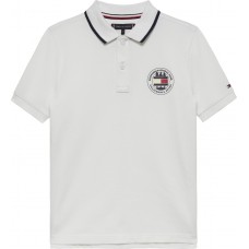 TOMMY HILFIGER μπλούζα Polo παιδική KB0KB10043-YBR λευκή